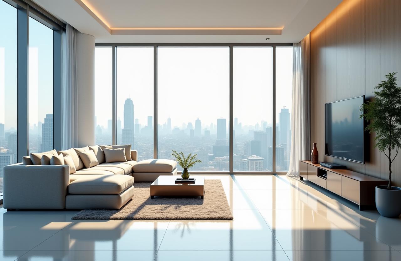 Spotless, modern living room after professional cleaning by Oduduwa Dustless in Lagos